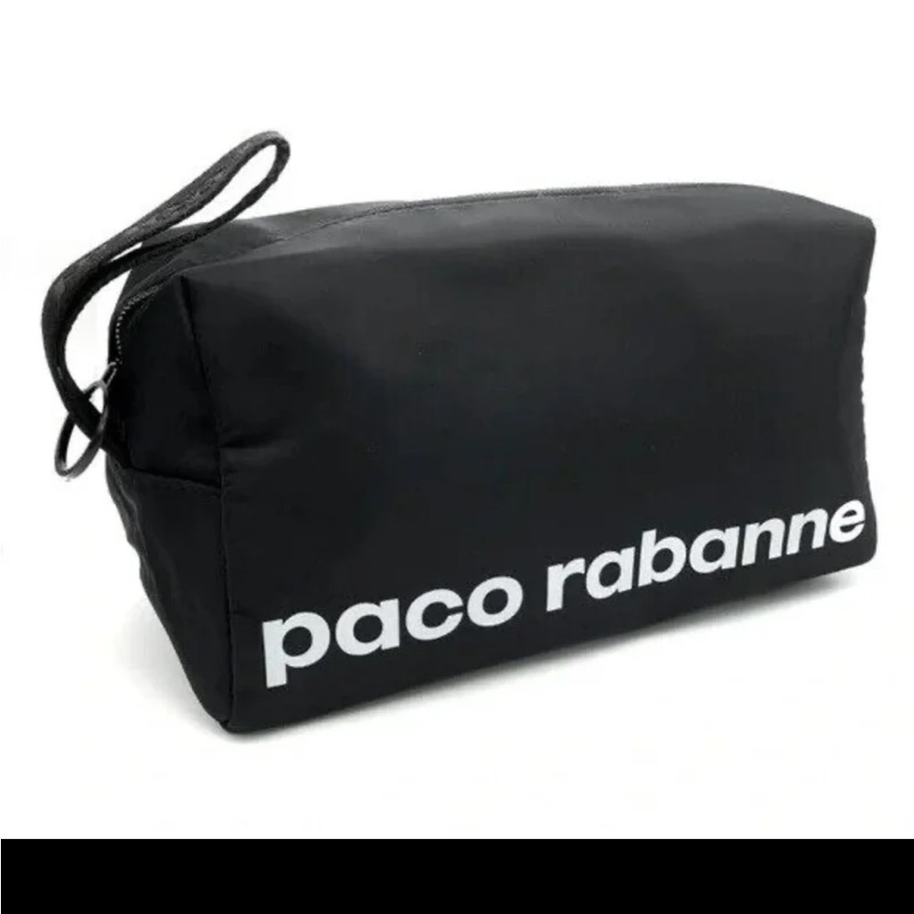 Paco Rabanne Cosmetic Bag NWOT Black Travel Makeup Pouch